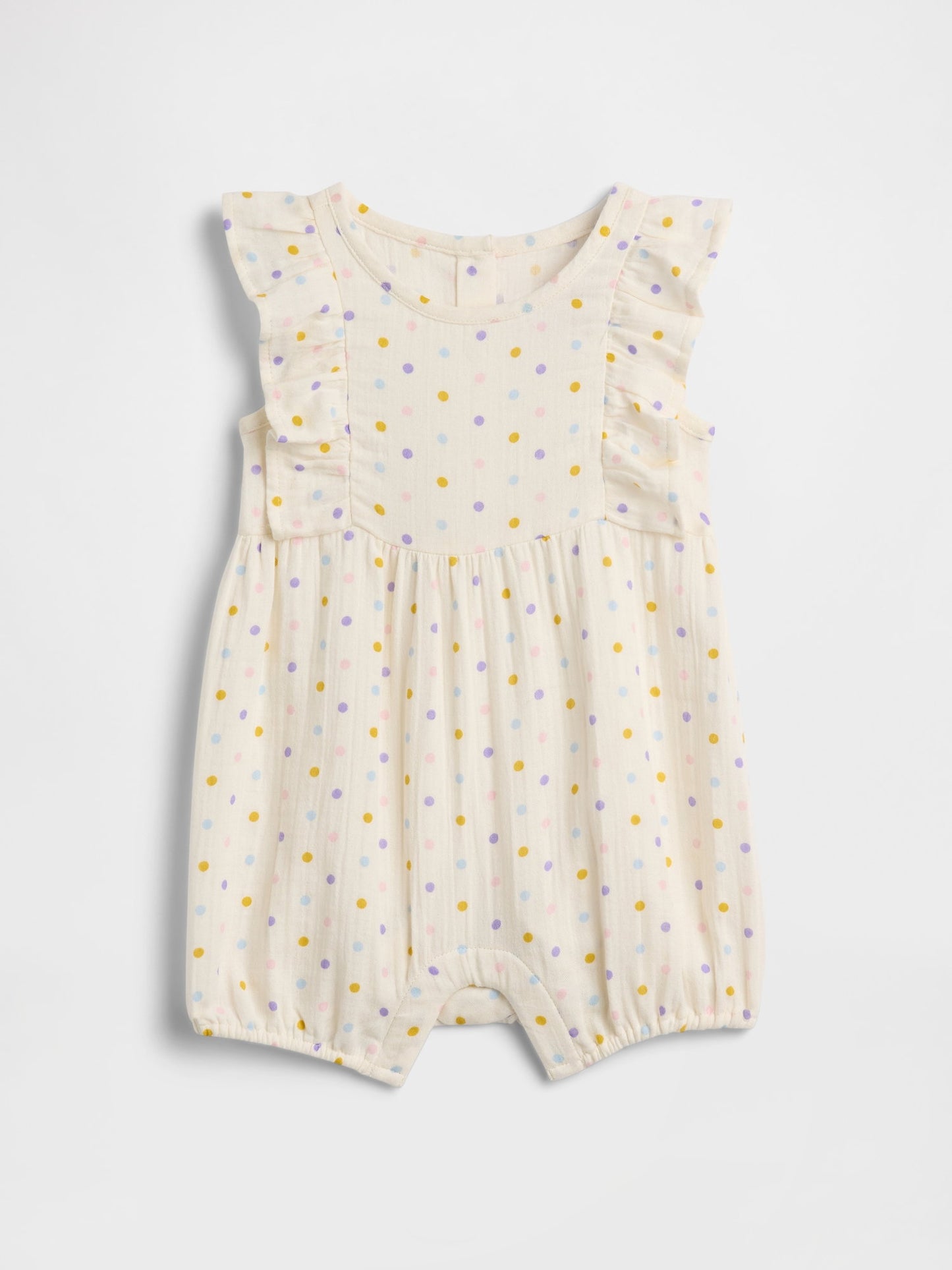 Krem Gauze Ruffle Romper Tulum