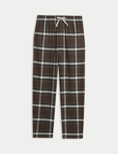 %100 Pamuklu Kareli Pijama Altı