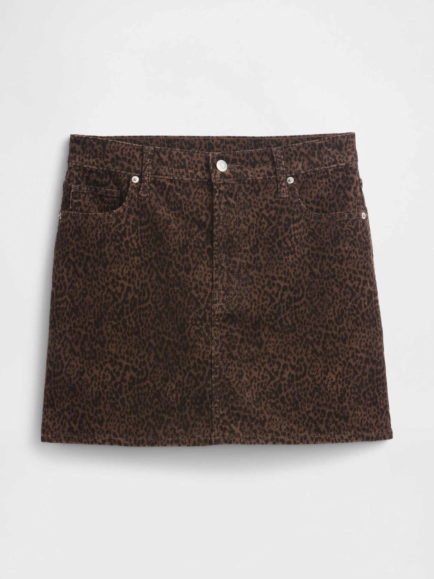 Kahverengi Corduroy Mini Etek