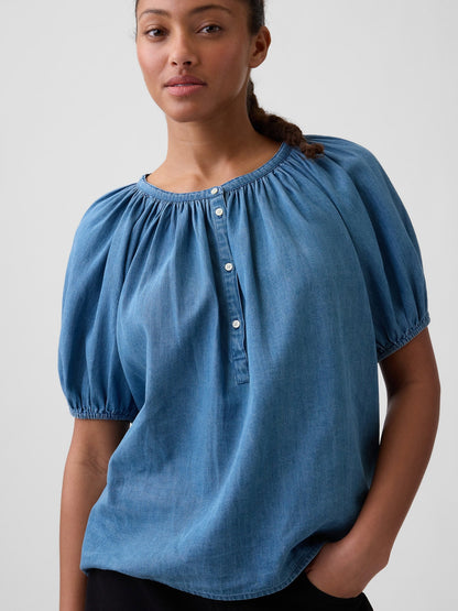 Mavi Oversized Puff Sleeve Bluz