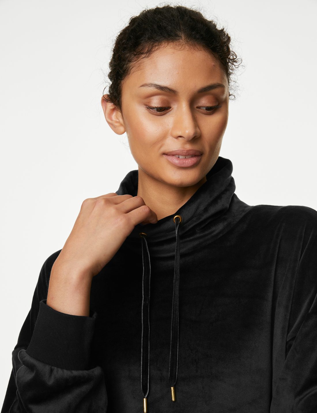 Flexifit™ Uzun Kollu Kadife Gecelik