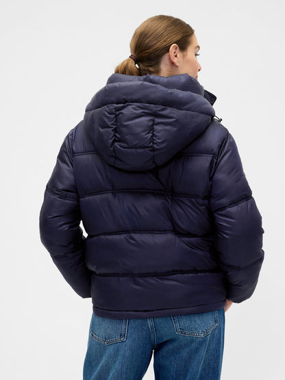 Lacivert Gap Logo Puffer Şişme Mont