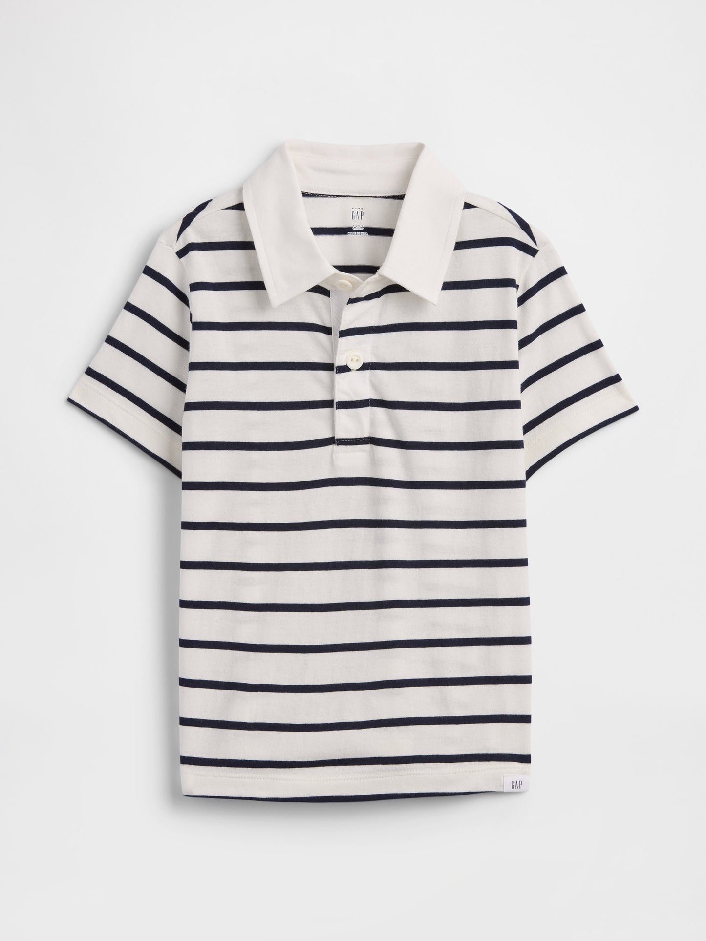 Beyaz Çizgili Rugby Polo T-shirt