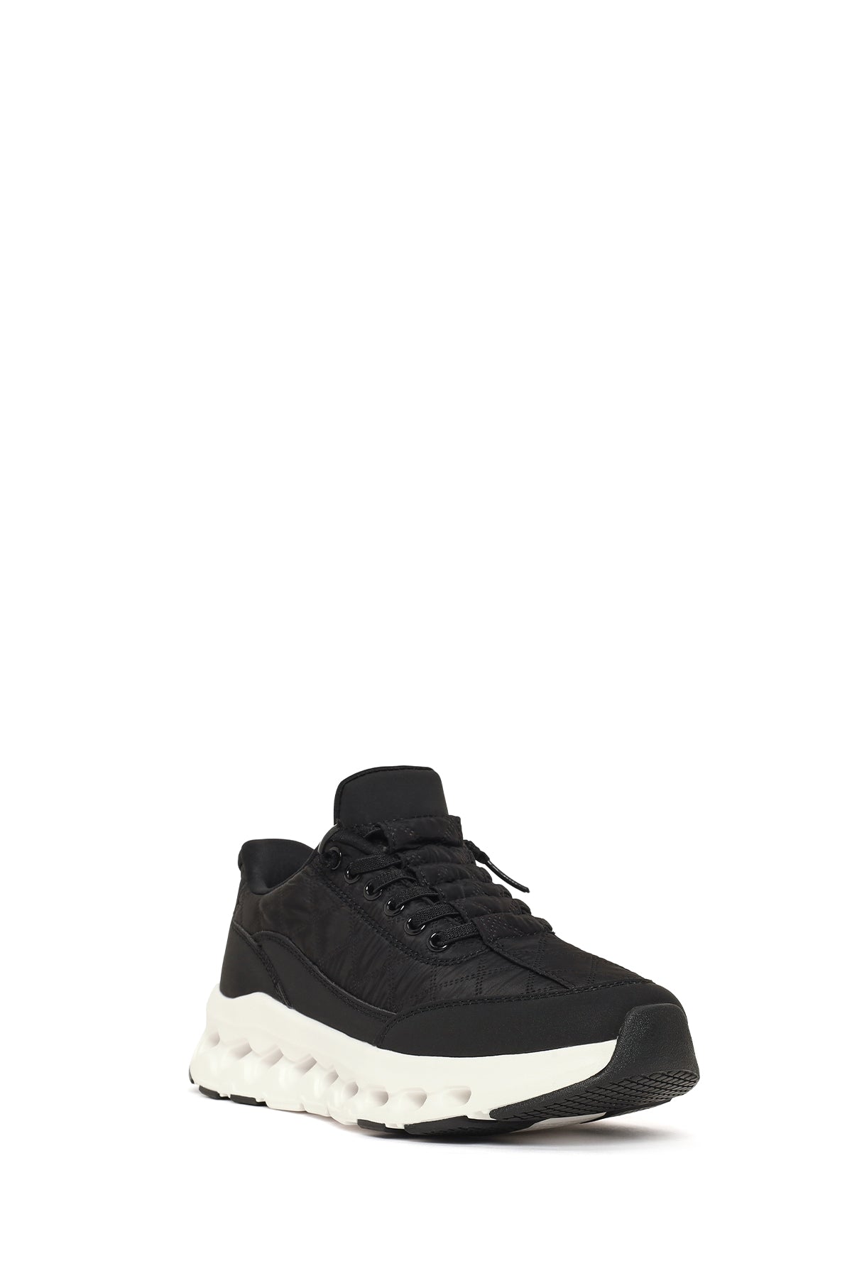 Kadın Siyah Bağcıklı Kalın Tabanlı Sneaker