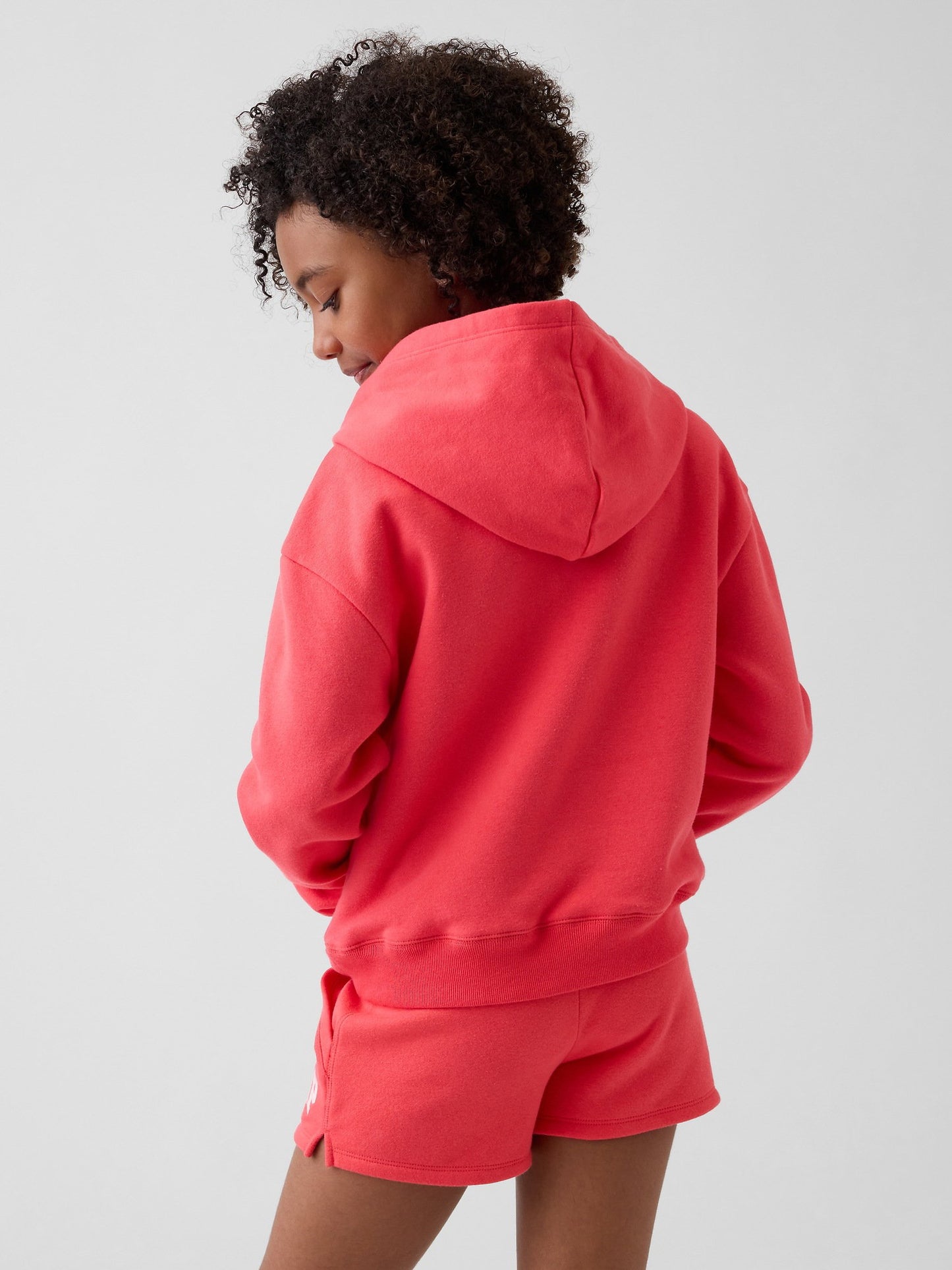 Açık Kırmızı Relaxed Gap Logo Fransız Havlu Kumaş Sweatshirt