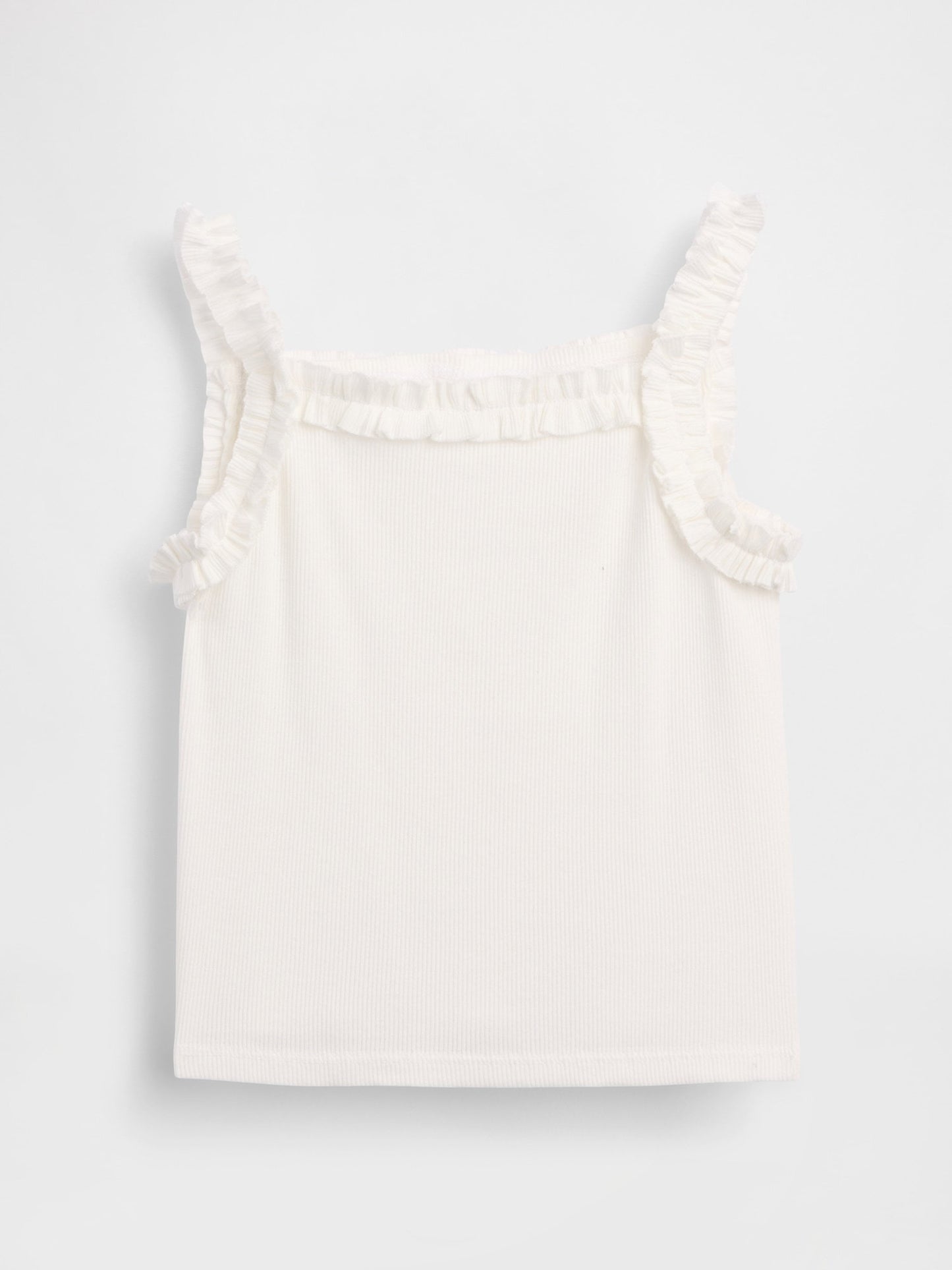 Beyaz Fitilli Fırfır Apron Askılı Atlet