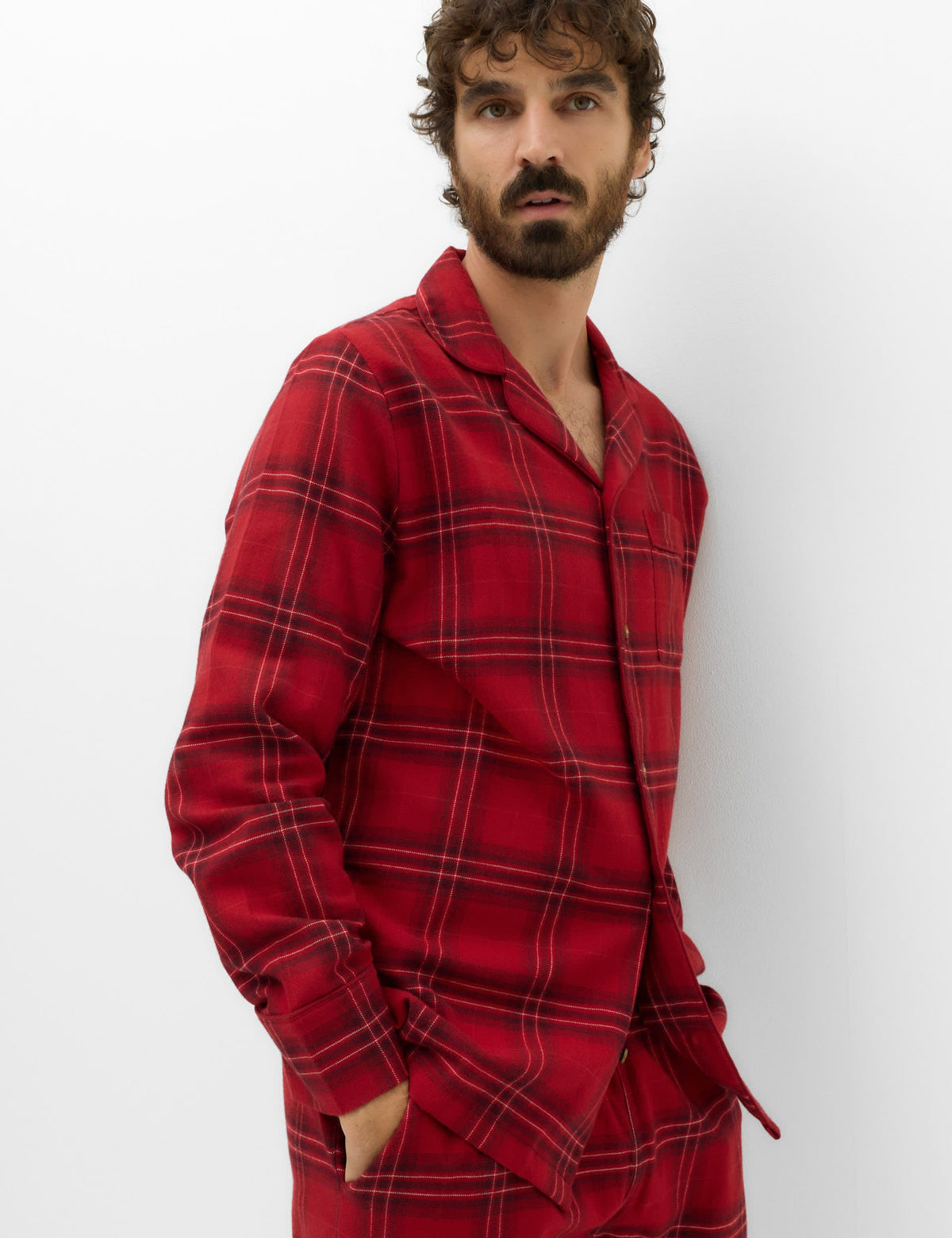 Yılbaşı Temalı Ekose Desenli Pijama Takımı