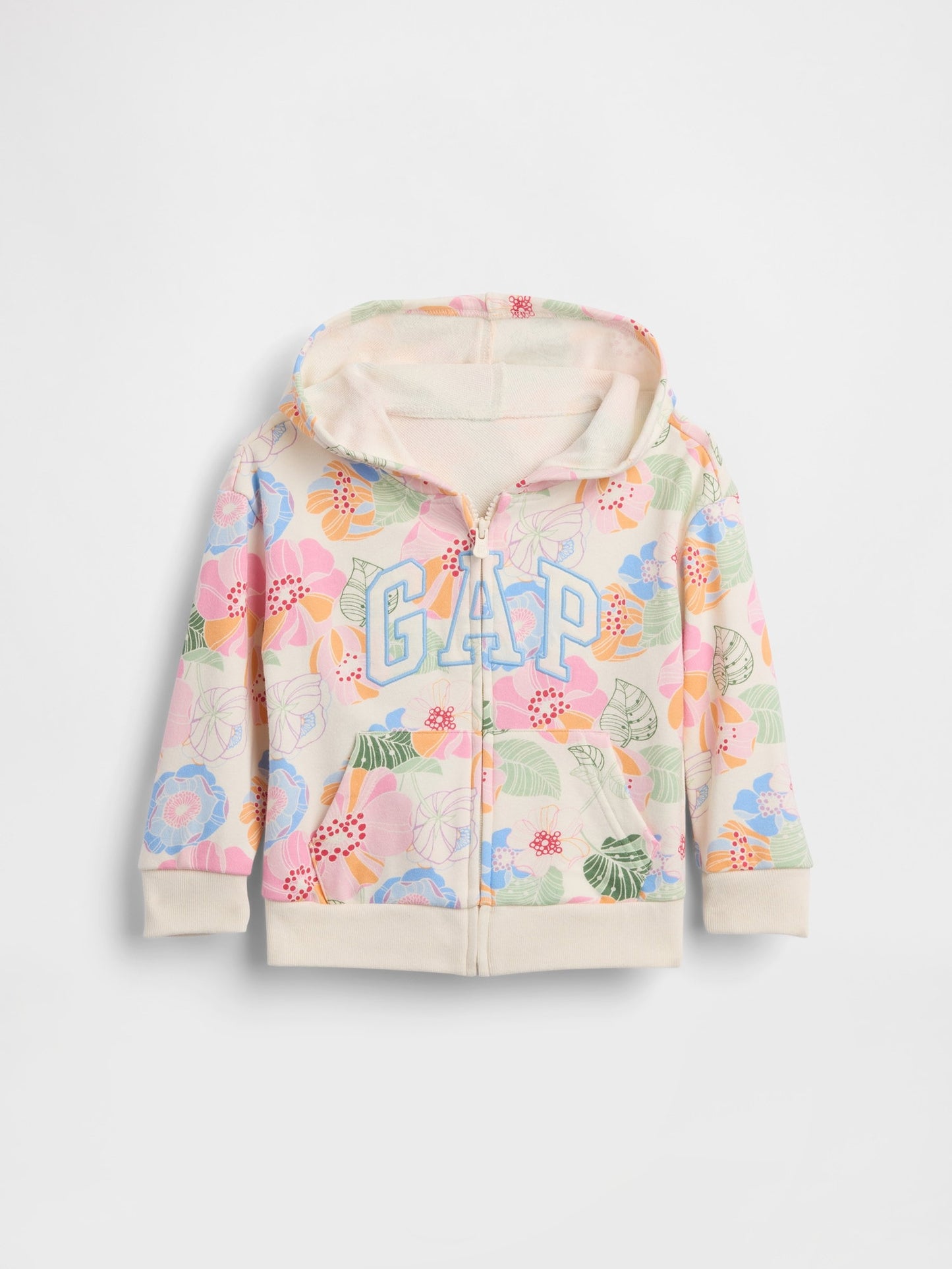 Çok Renkli Relaxed Logo Fransız Havlu Kumaş Fermuarlı Sweatshirt