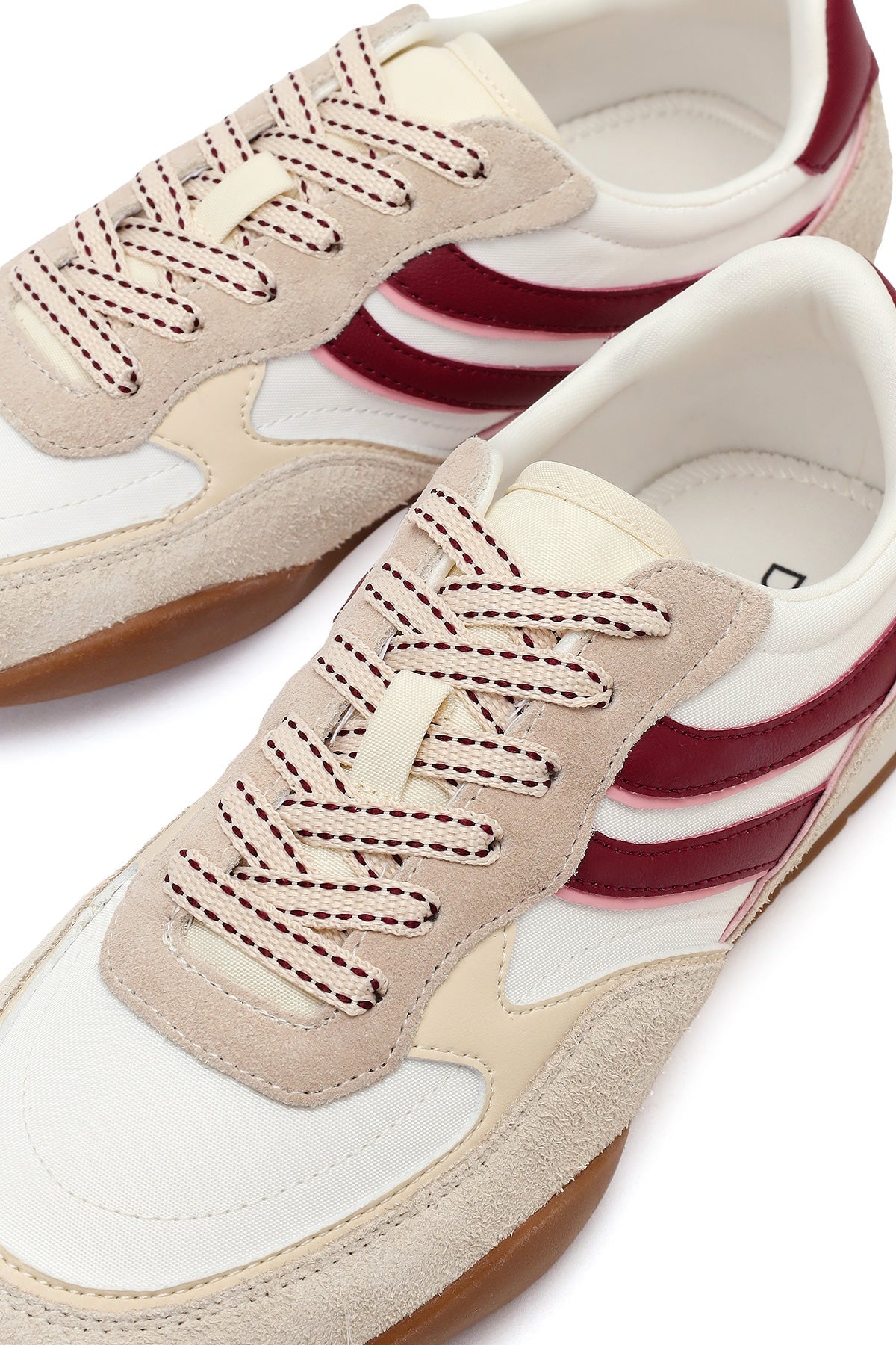 Kadın Bej Bağcıklı Deri Sneaker