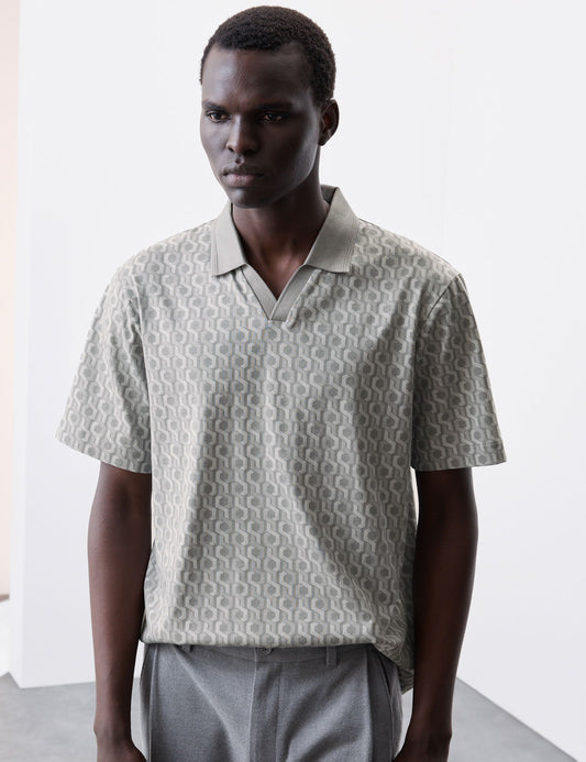 Saf Pamuklu Supima:registered: Desenli Polo T-shirt
