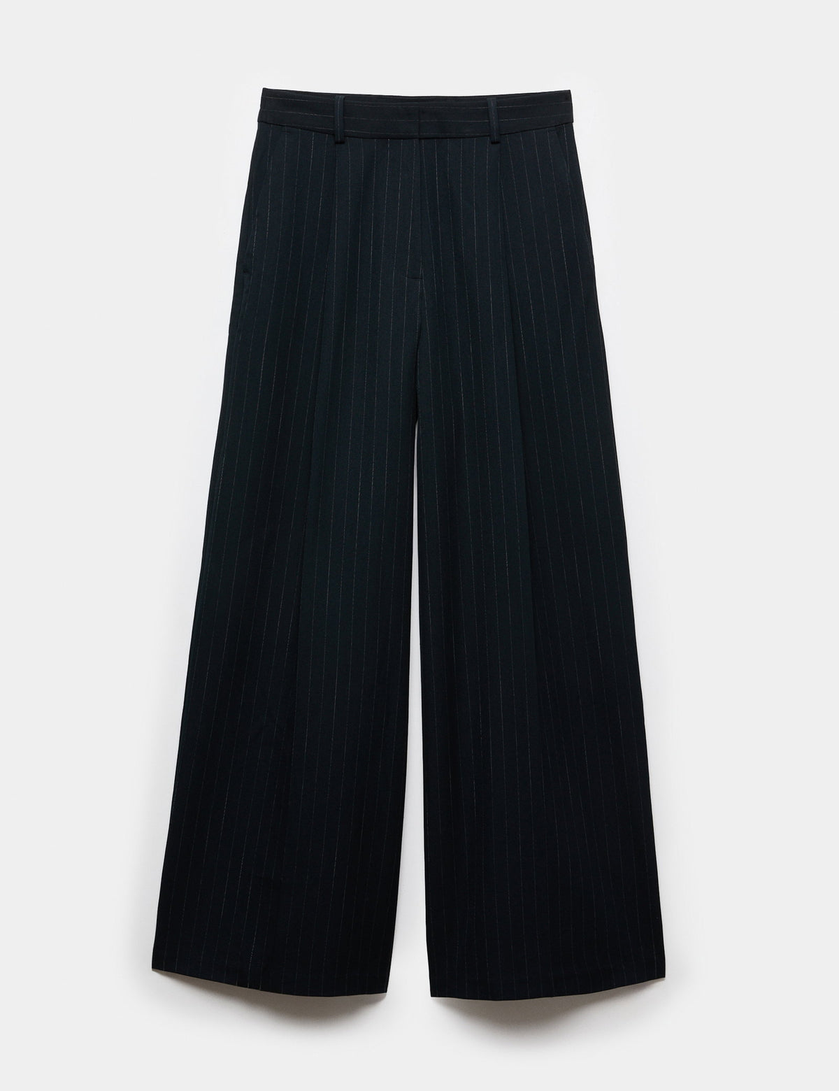 Çizgili Wide Leg Pantolon