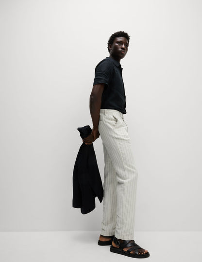 Regular Fit Keten Karışımlı Chino