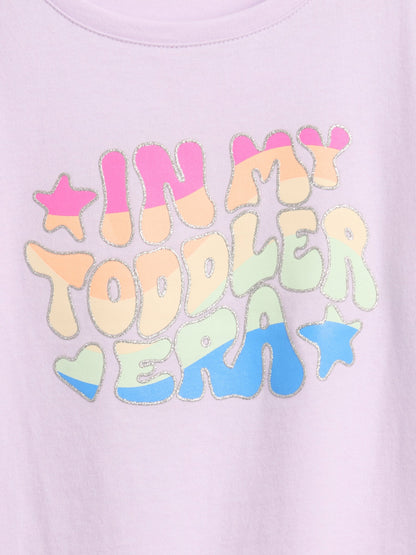 Lila B-day Grafik Baskılı T-shirt