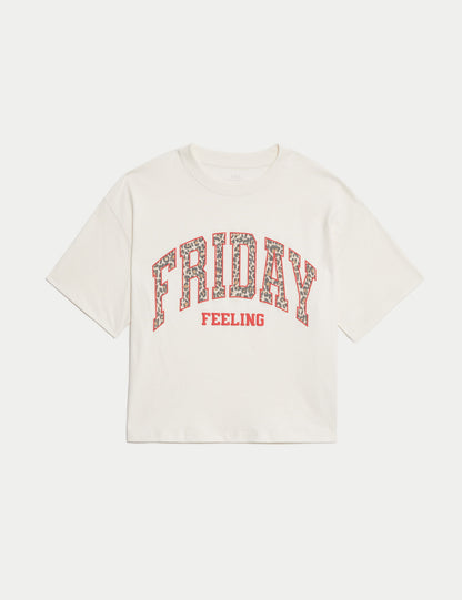 Saf Pamuklu Friday Tişört (6-16 Yaş)