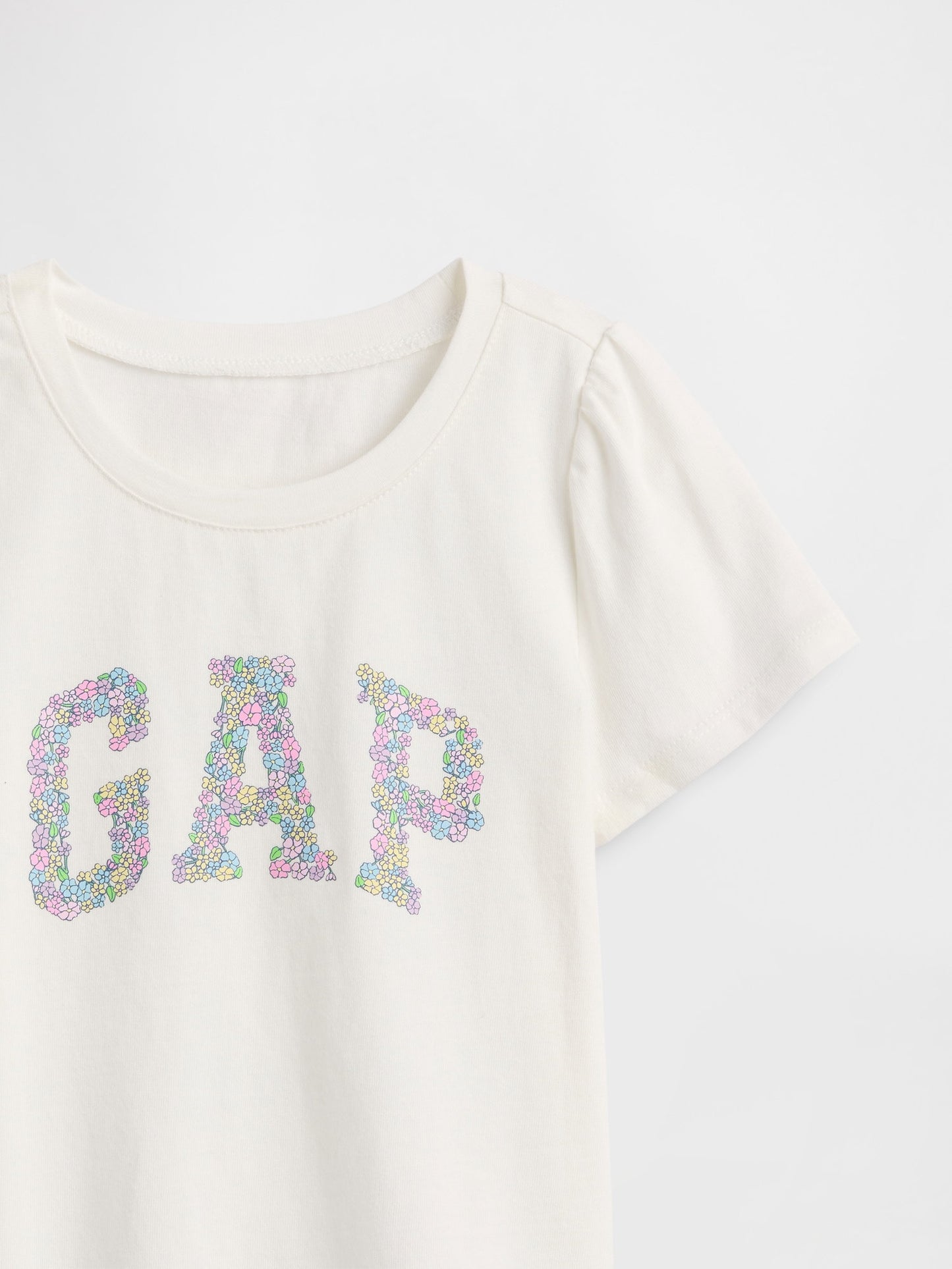 Beyaz Mix & Match Çiçek Desenli Logo T-shirt