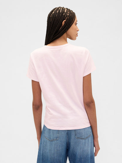 Pembe Favorite Bisiklet Yaka T-shirt