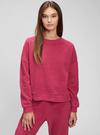 Pembe Cozy Fleece Düz Yaka Sweatshirt