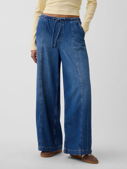 Mavi Mid Rise Ultrasoft Easy Seamed Baggy Jean Pantolon