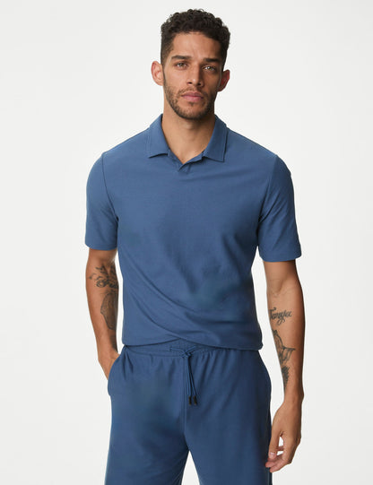 Supima® Cotton Polo Yaka Pijama Üstü