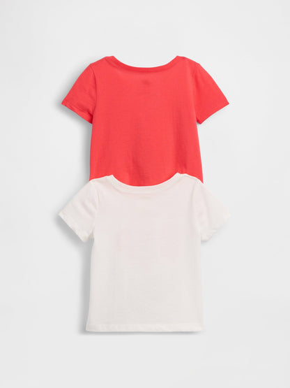 Beyaz Grafik Baskılı T-shirt (2’li)