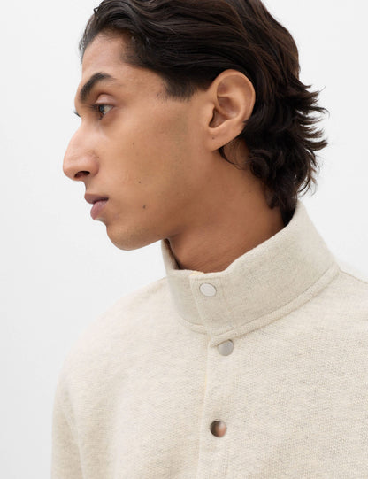 Dik Yaka Düğmeli Sweatshirt