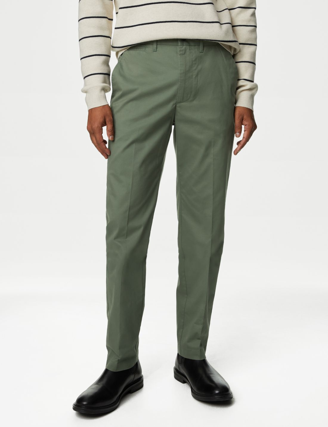 Regular Fit Hafif Dokulu Chino Pantolon