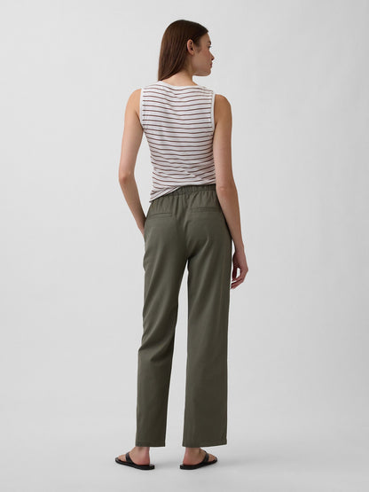 Haki Mid Rise Easy Twill Pantolon