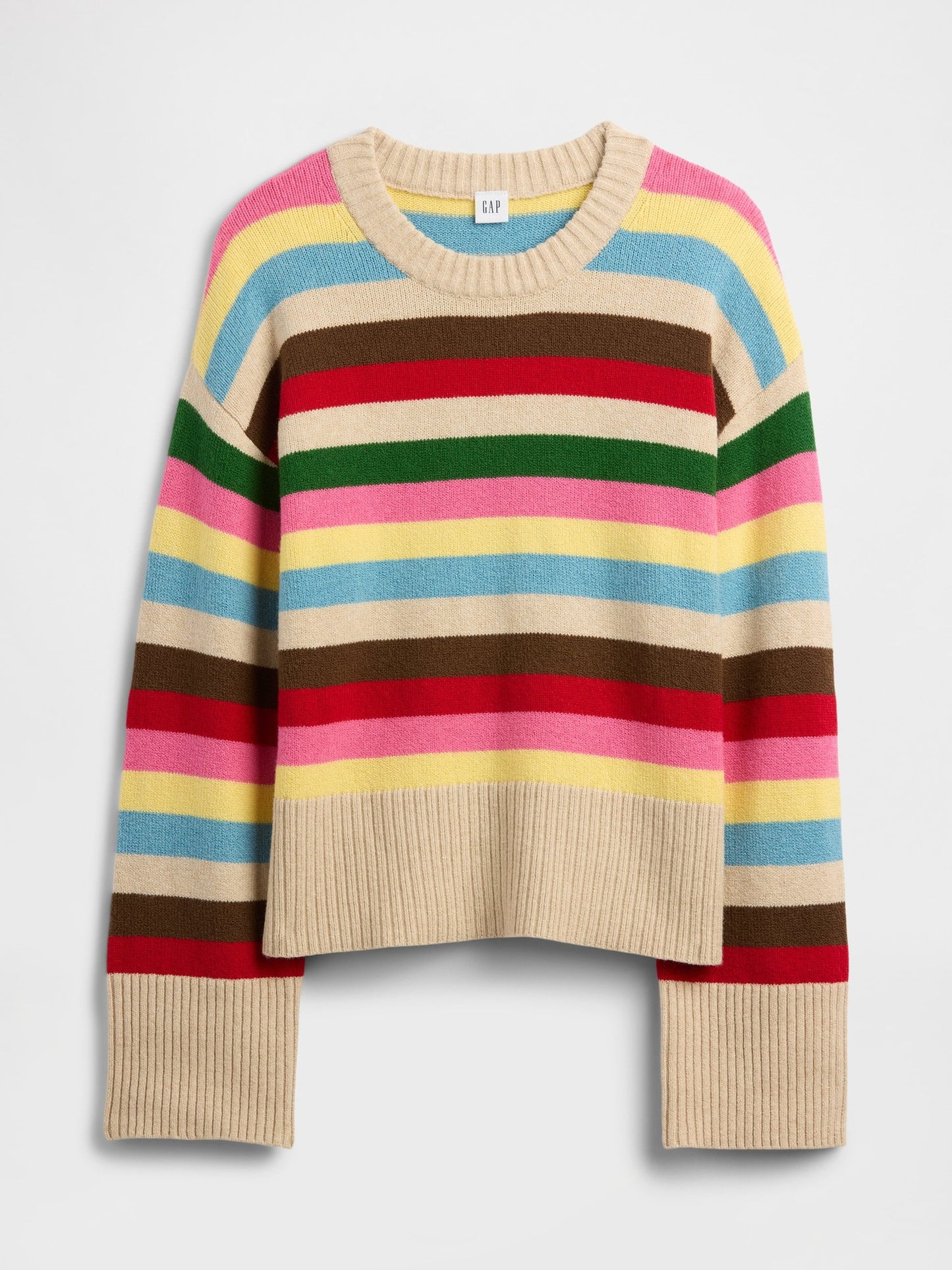 Çok Renkli Cashsoft Relaxed Bisiklet Yaka Tunik Kazak