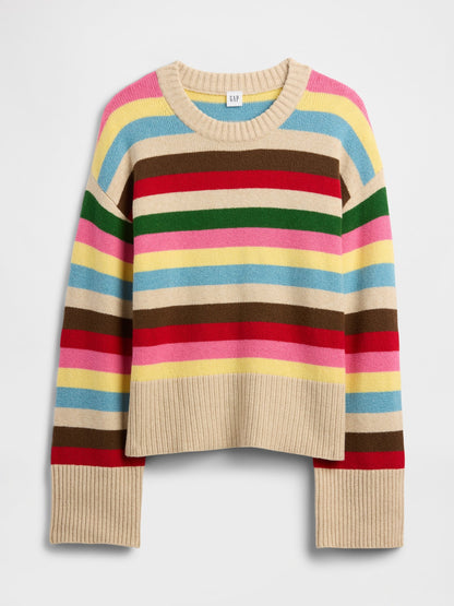 Çok Renkli Cashsoft Relaxed Bisiklet Yaka Tunik Kazak