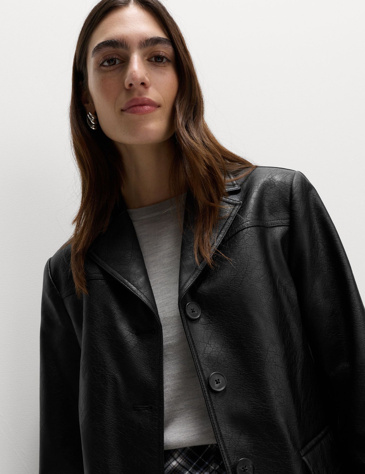 Suni Deri Blazer Ceket