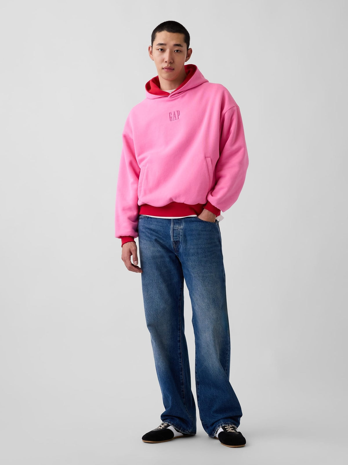 Kırmızı Vintagesoft Reversible Oversized Logo Sweatshirt