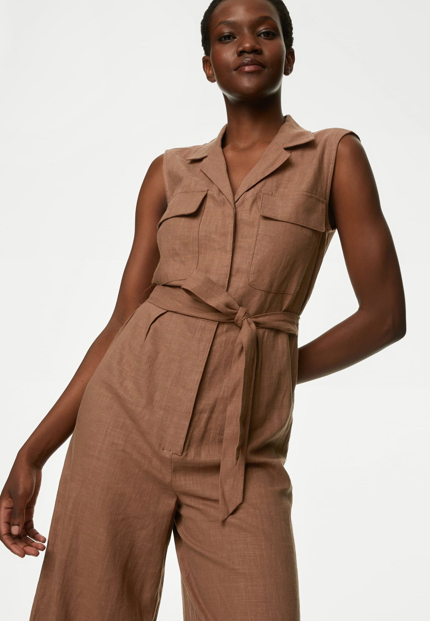 Regular Fit Utility Keten Tulum