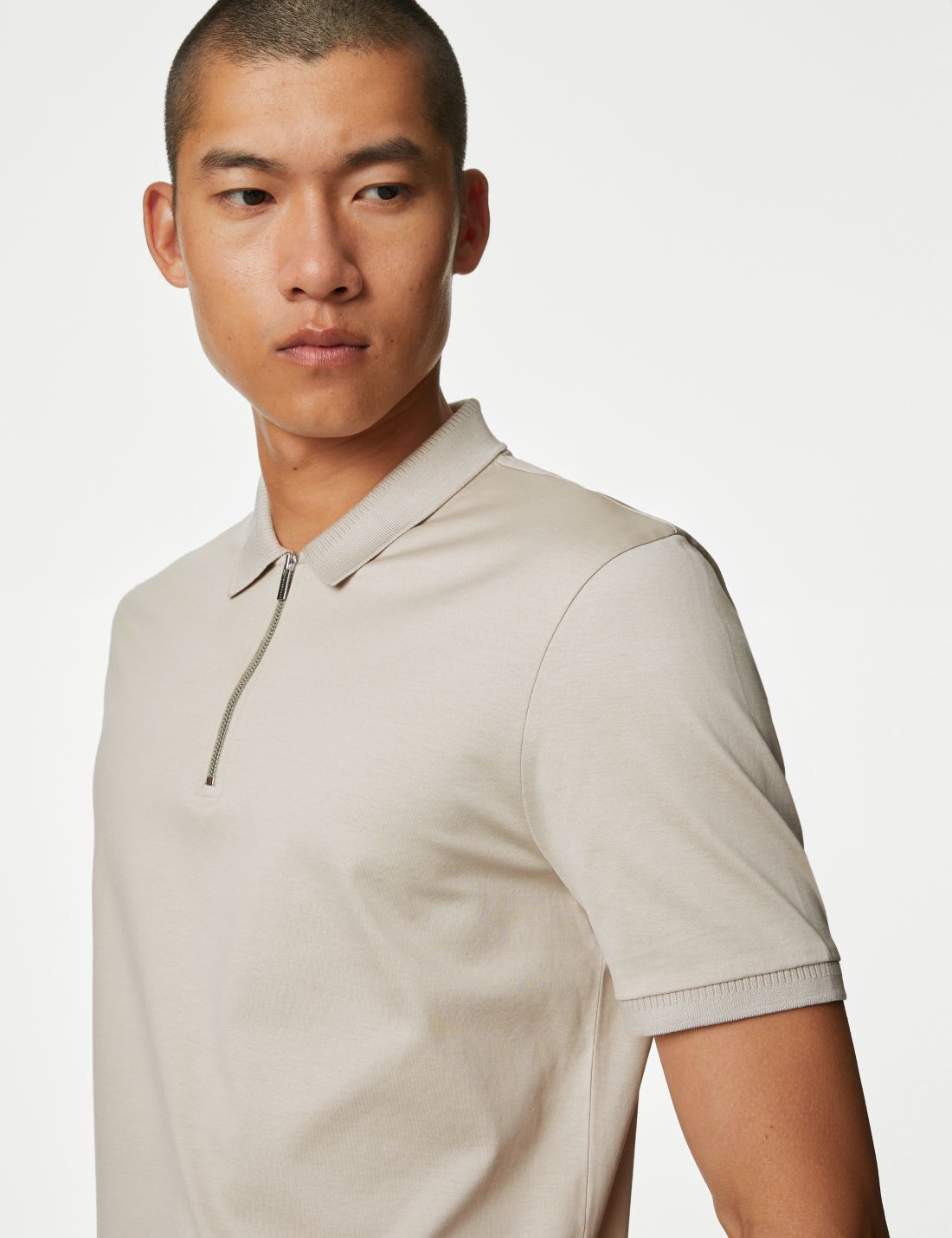 Yumuşak Dokulu Örme Polo Yaka T-shirt