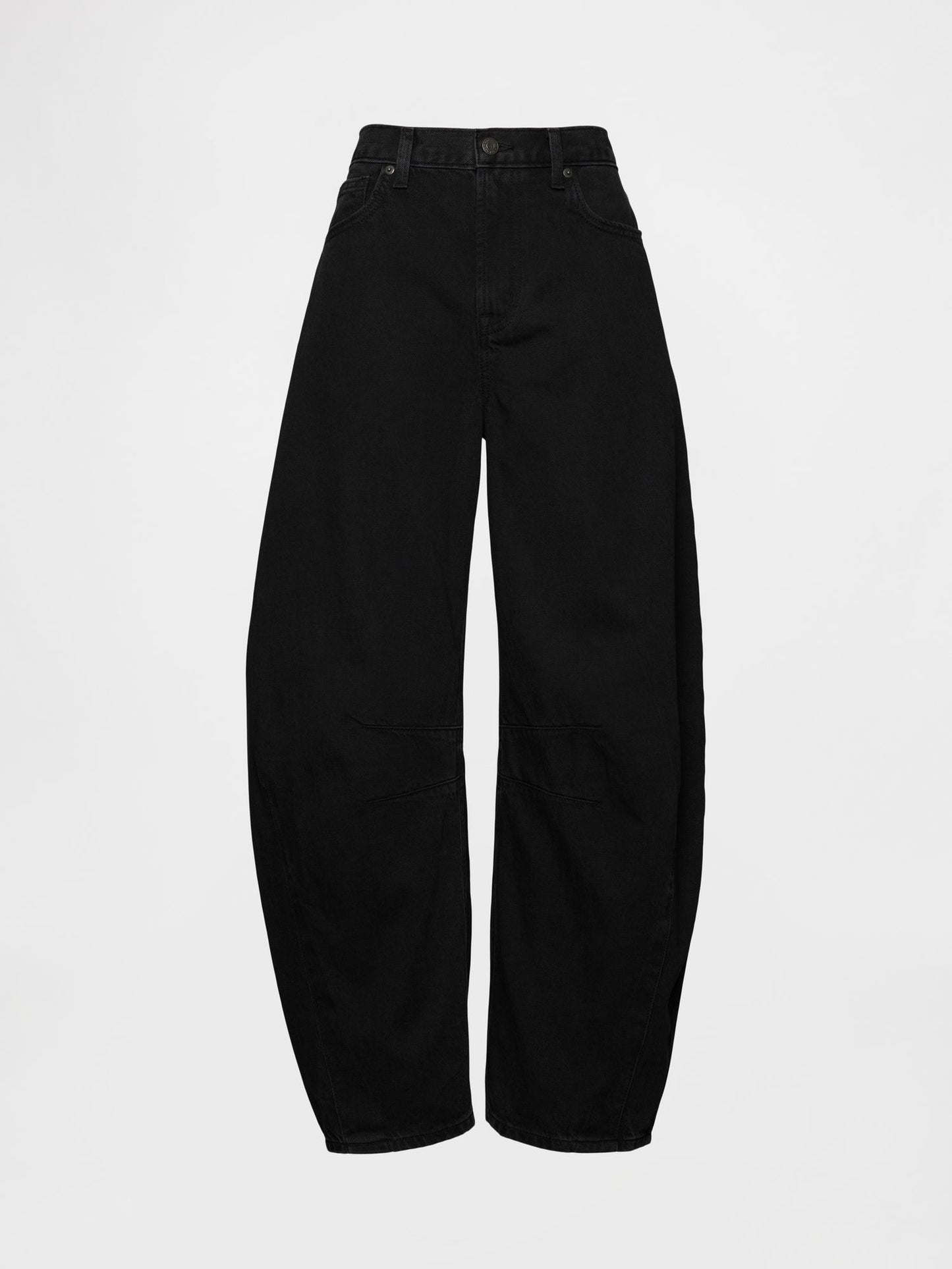 Siyah High Rise Ultrasoft Horseshoe Jean Pantolon