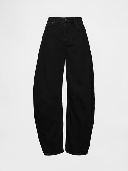 Siyah High Rise Ultrasoft Horseshoe Jean Pantolon