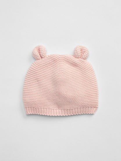 Açık Pembe Örgü Bere