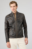 Kobe Erkek Bronz Deri Ceket