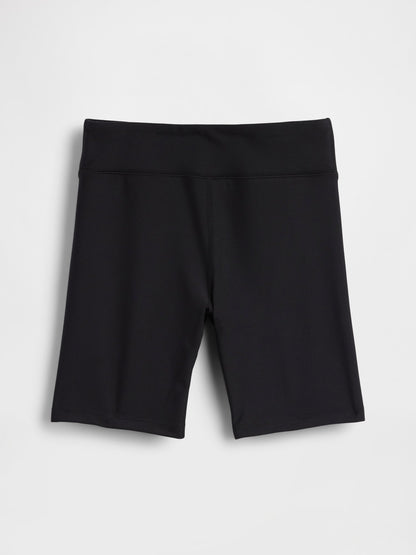Siyah Quick-dry Rib Biker Şort