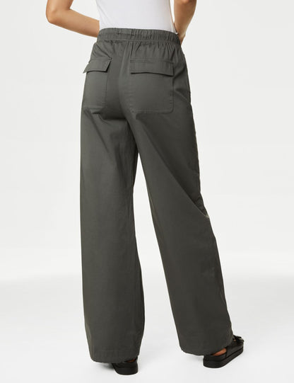 Relaxed Fit Yüksek Bel Paraşüt Pantolon