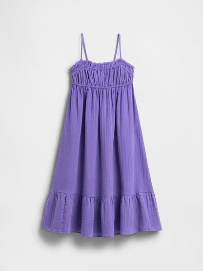 Mor Kids Crinkle Gauze Midi Elbise