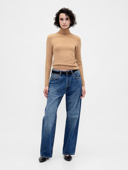 Bej Cashsoft Stretch Turtleneck Kazak