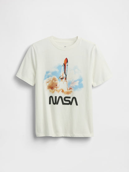 Beyaz Grafik Baskılı T-shirt