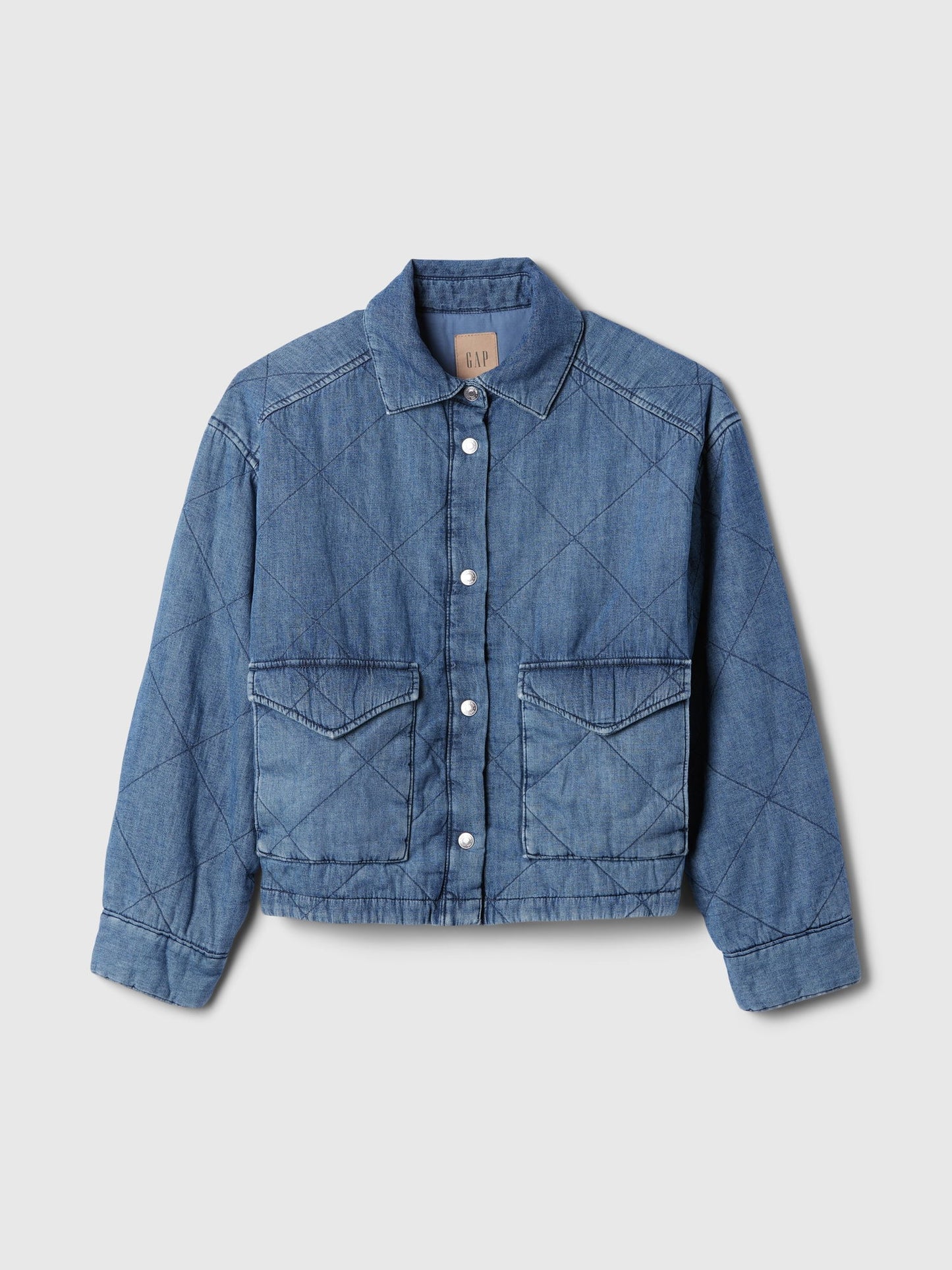 Mavi Yastıklı Denim Gömlek Ceket