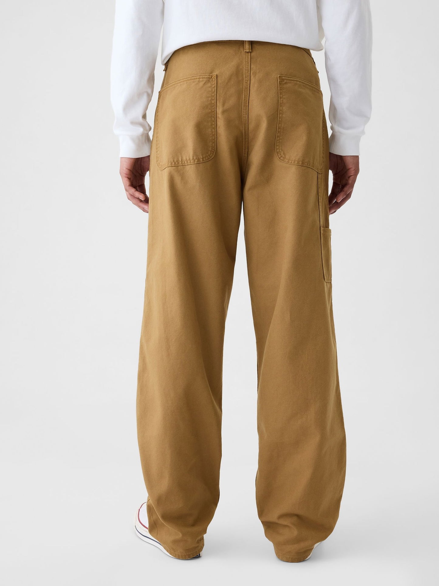 Kahverengi Double-knee Utility Baggy Jean Pantolon