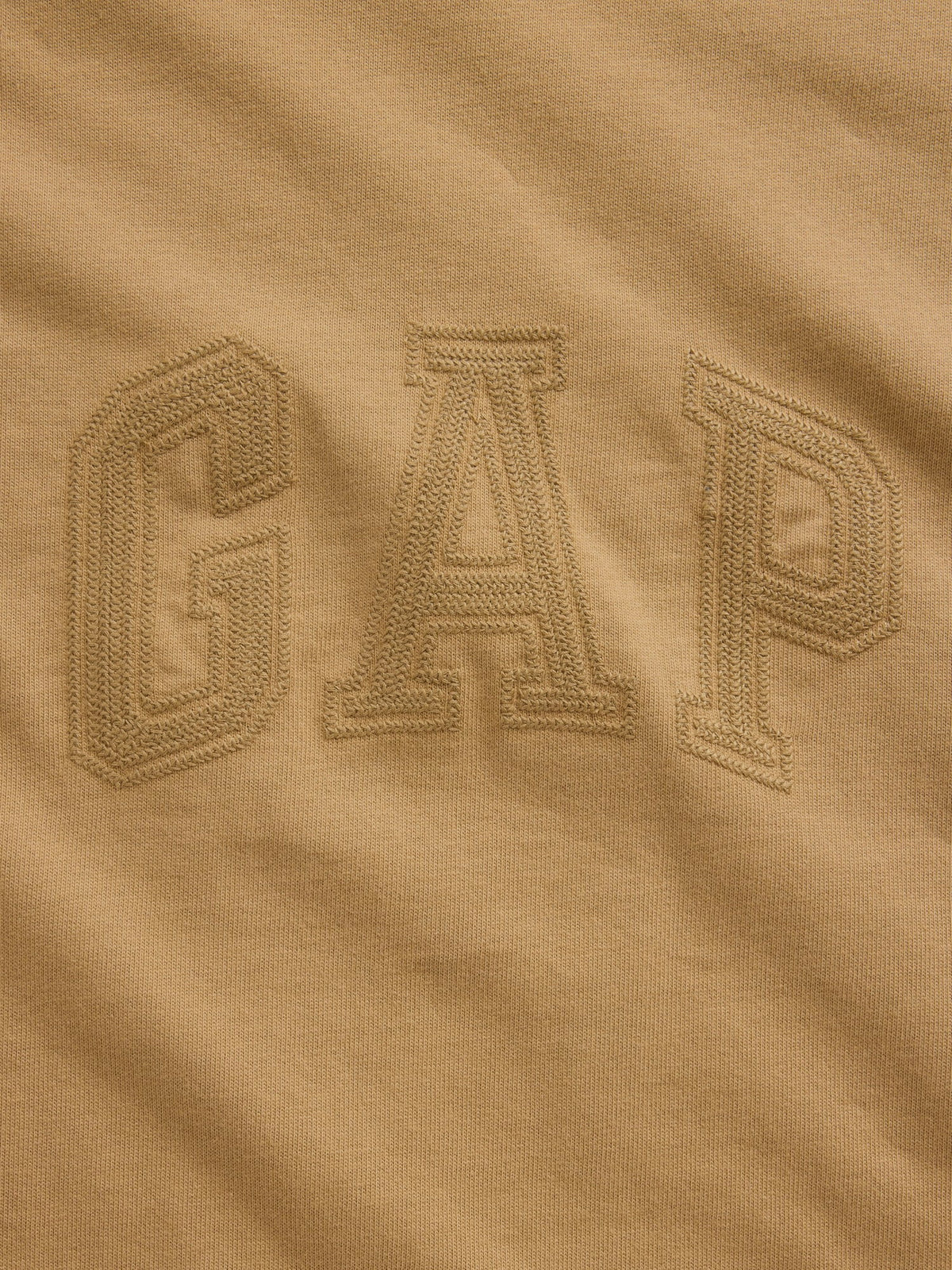 Açık Kahverengi Heavyweight Relaxed Gap Logo Crop T-shirt