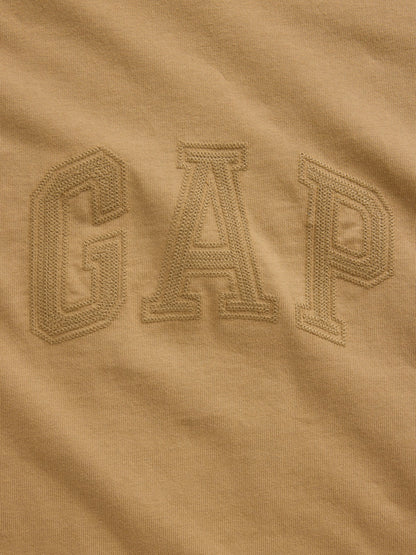 Açık Kahverengi Heavyweight Relaxed Gap Logo Crop T-shirt