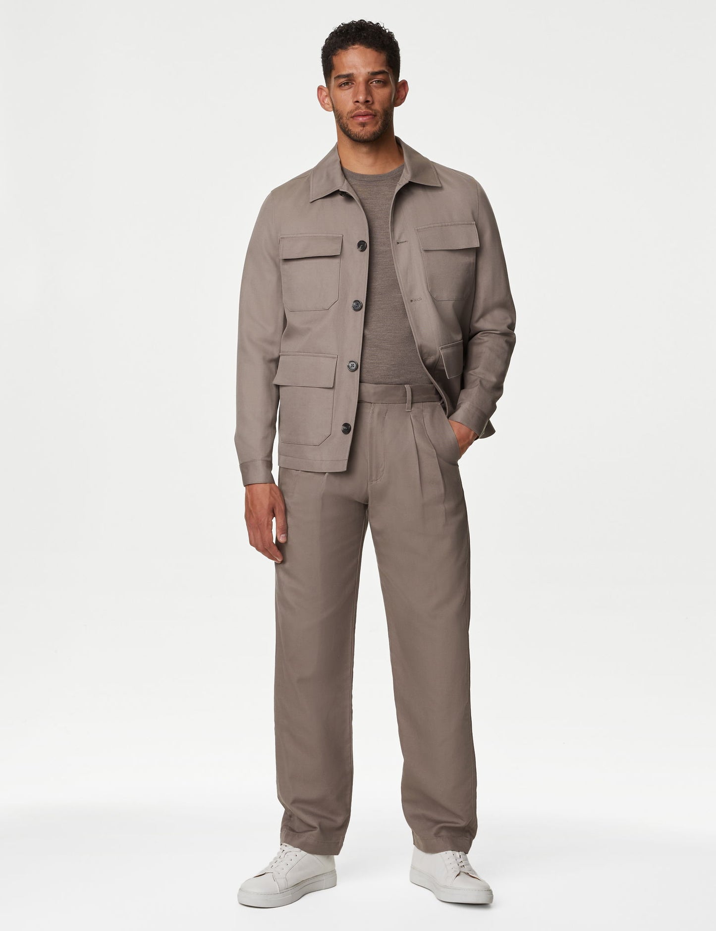 Tapered Fit Keten Pantolon