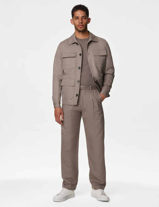Tapered Fit Keten Pantolon