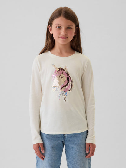 Kırık Beyaz Flippy Pullu T-shirt