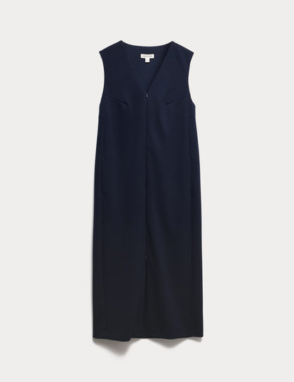 Derin V Yaka Jersey Midi Elbise